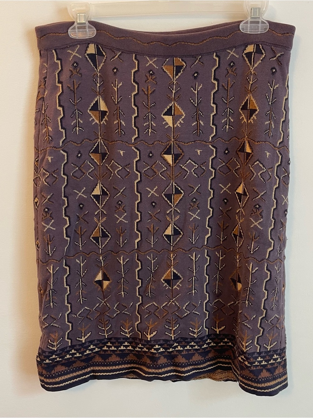 Peruvian Connection Tribal Skirt Size M Pull On Stretch Boho Pima Cotton Peru